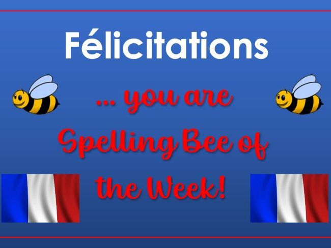 KS3 French Spelling Bee Competition Teaching Resources