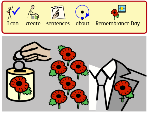 Widgit Remembrance Day colourful semantics