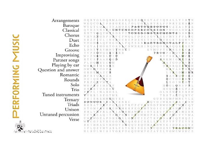 Performing Music wordsearch