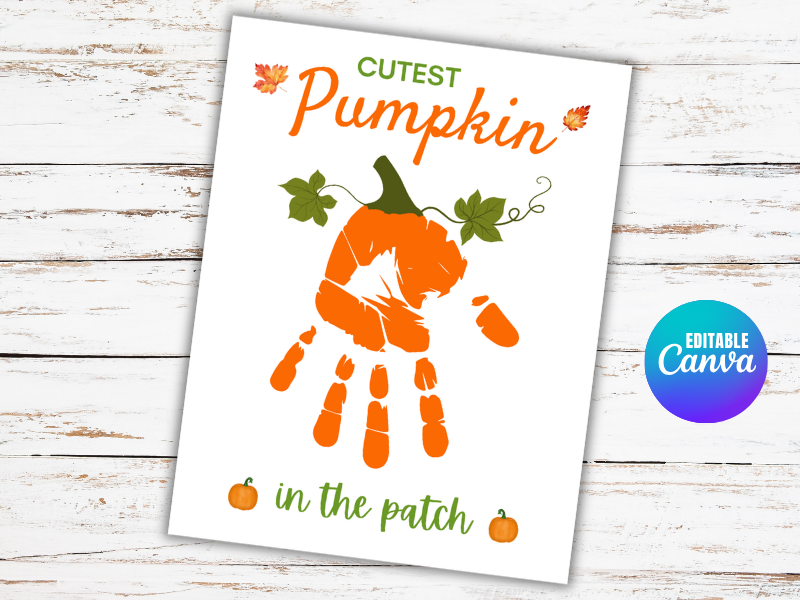 Cutest Little Pumpkin in the Patch: Pumpkin Handprint Fall Craft