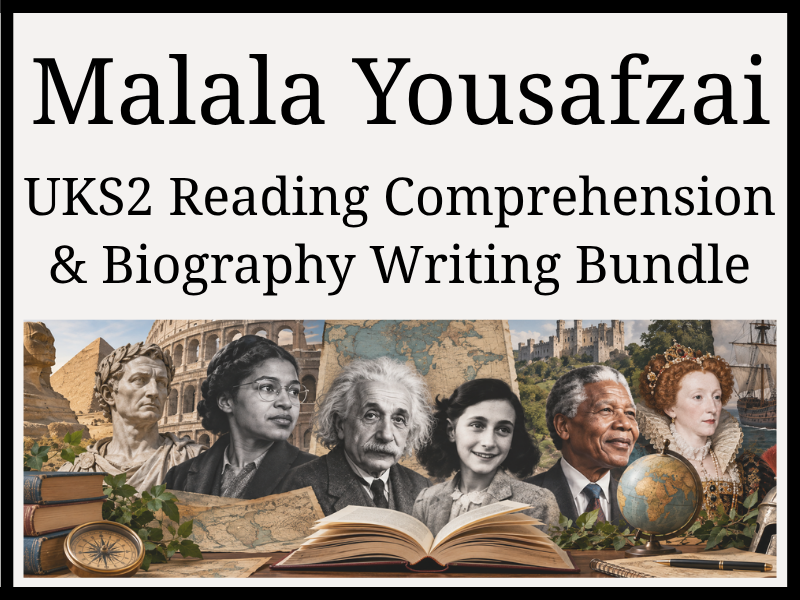 Malala Yousafzai Reading Comprehension & Biography Writing Bundle | Year 5 & Year 6 | UKS2