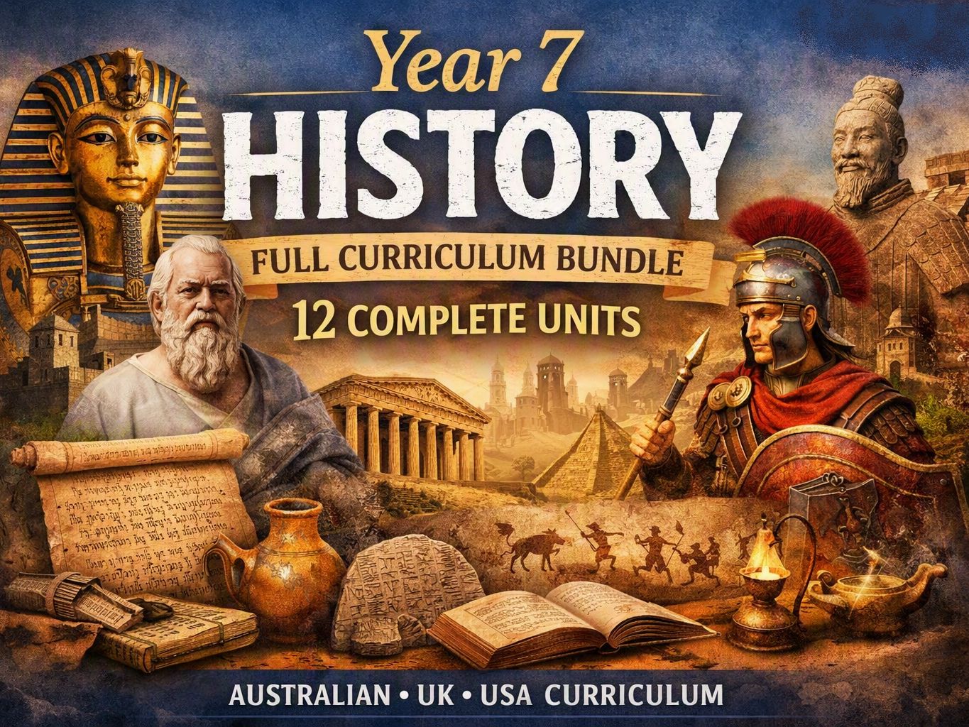 Year 7 History – Full Curriculum Bundle (12 Complete Units, 8 Modules Each)