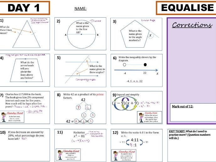 Week One (Four Lessons) - Rapid Recap Revision Resource (Foundation GCSE)