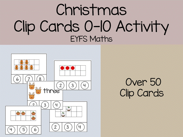 Christmas Clip Cards: Numbers to 10
