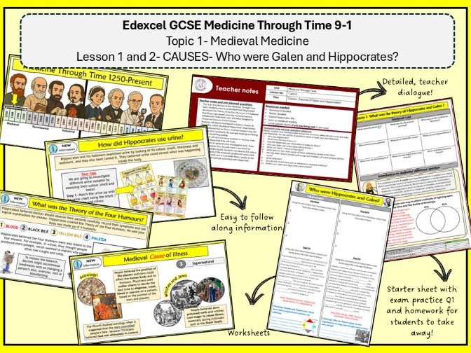 GCSE Medicine L1/ 2- CAUSES & Galen and Hippocrates