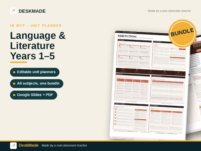Years 1–5 Language & Literature Planner Bundle | IB MYP 2027