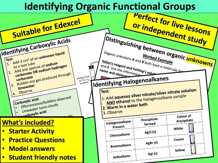 Testing for Organic Functional Groups