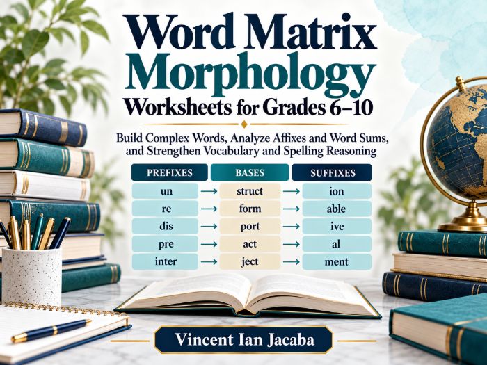 Word Matrix Morphology Worksheets | Prefixes, Suffixes & Word Sums | Grades 6–10