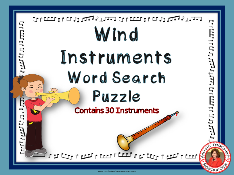 Wind Instruments Word Search Puzzle