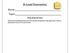 A-Level Economics Essay Template Booklet