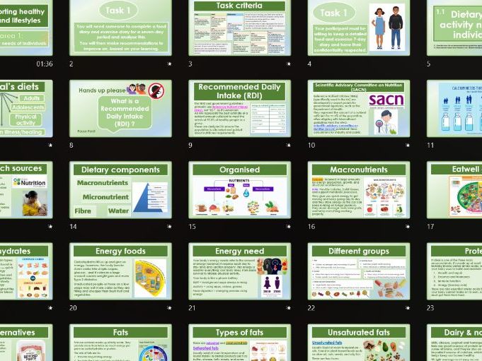 AAQ OCR Cambridge Health & Social Care F097 Topic Area 1 Diet & Activity