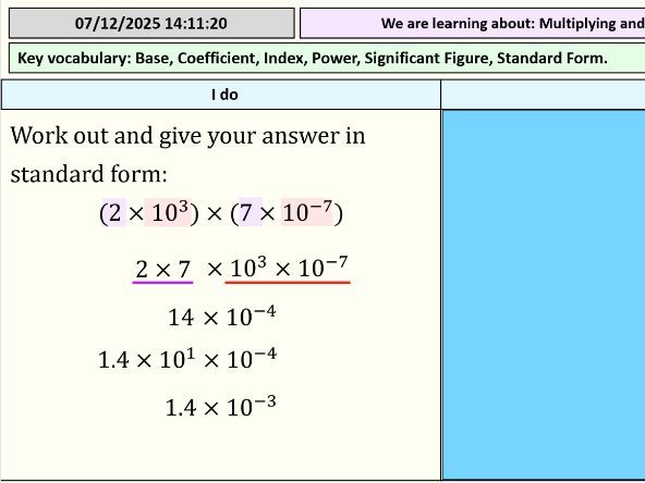 Multiplying and Dividing Standard Form - Full Lesson