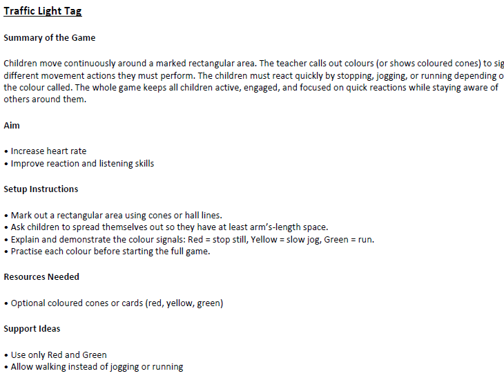 20 Top Warm Up Games - KS1 and KS2