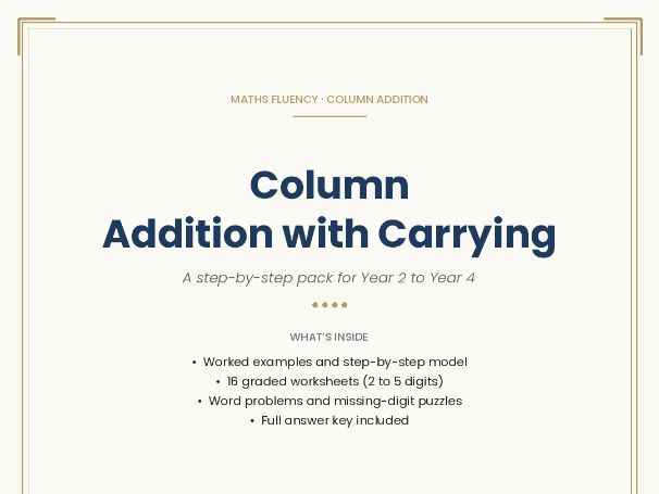 Column Addition with Carrying