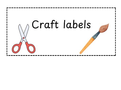 Craft Area Resource Labels