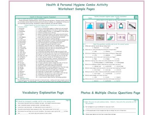 health personal hygiene combo activity worksheets by eslfungames health and hygiene questions