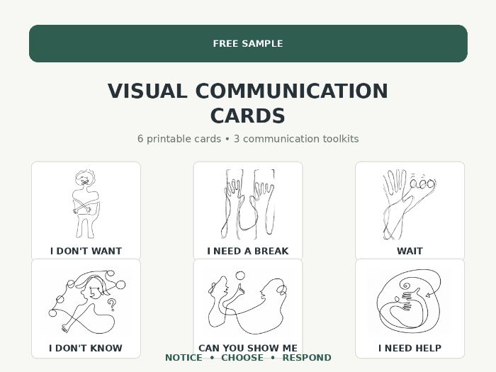 FREE Visual Communication Cards: 6-Card Sample for Children