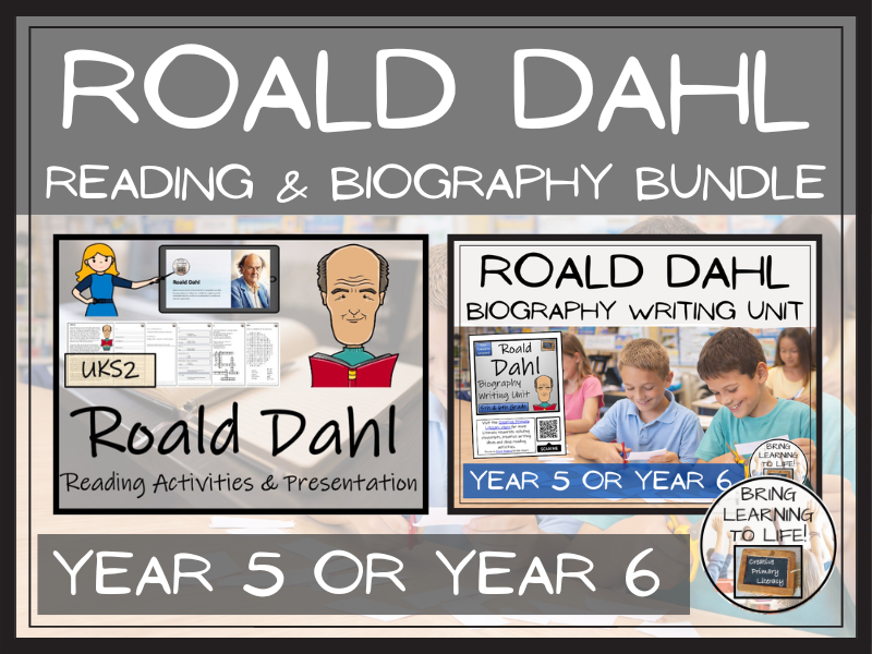 Roald Dahl Reading Comprehension and Biography Bundle | UKS2