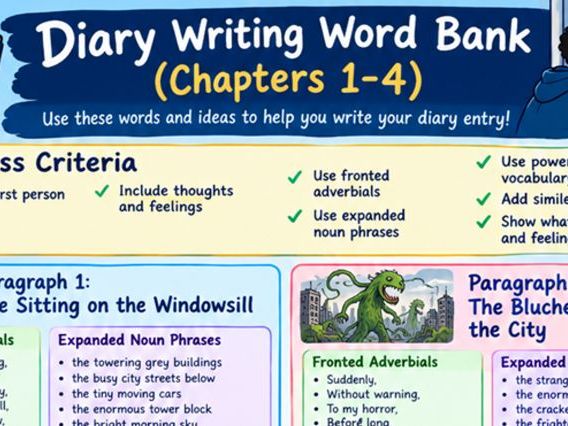 The Boy In The Tower - English lesson - Diary Entry - Knowledge Organiser