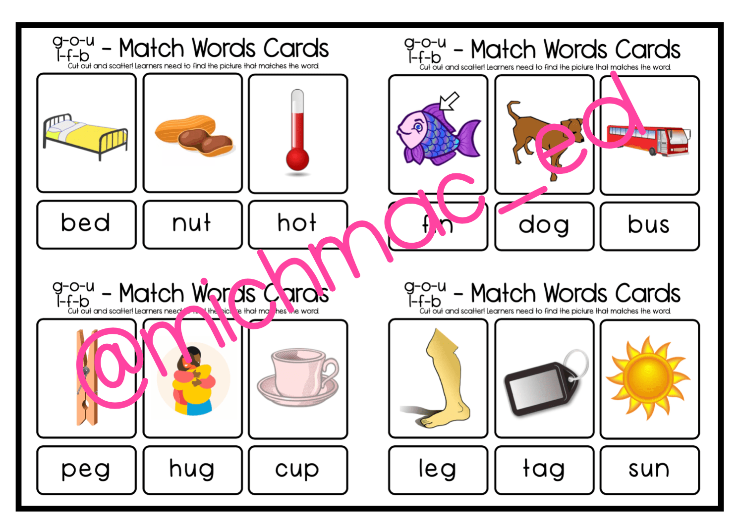 Phonics - g, o, u, l, f, d (Jolly Phonics Group 3) Sounding and ...