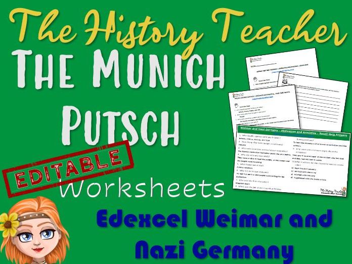 The Munich Putsch - Editable Worksheets