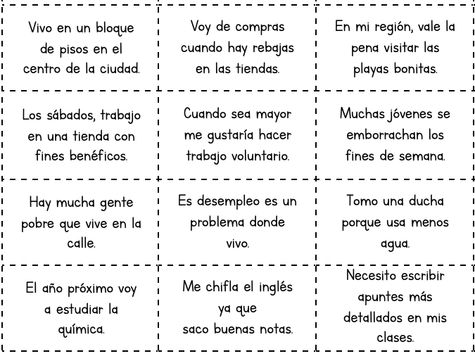 Spanish Translation Revision Card Sort