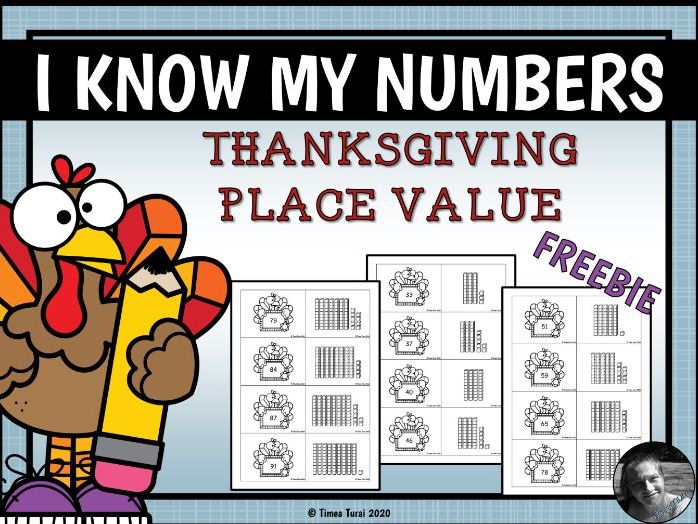 Thanksgiving Place Value Matching Cards Freebie Teaching Resources