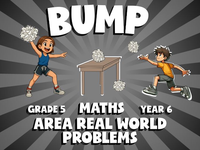 Area Real World Problems BUMP Maths Game | No-Prep Year 6 Review Activity