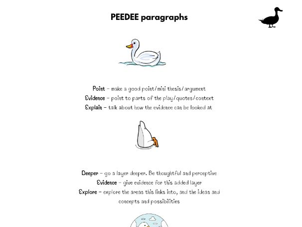 Peedee Paragraphs for GCSE Essay and Writing Skills