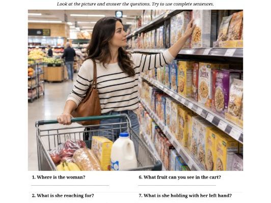 Picture-Based English Practice – 2 Levels: A2 & B2 Worksheets