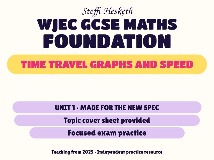 WJEC New Spec Maths Foundation Unit 1: Time travel graphs and speed