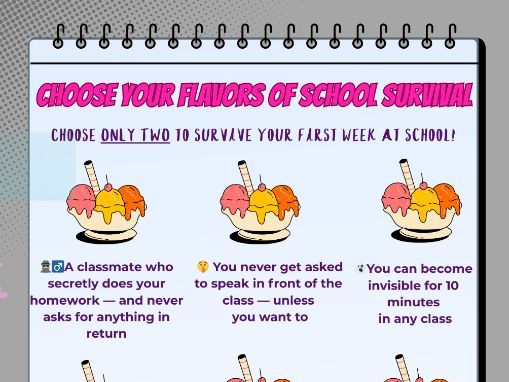 Pick Your Flavors: Back to School Warm-Up Activity (A2–B1)