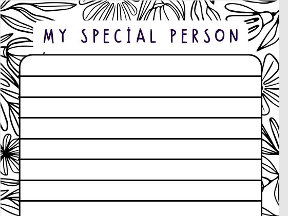 Special Person Writing Template