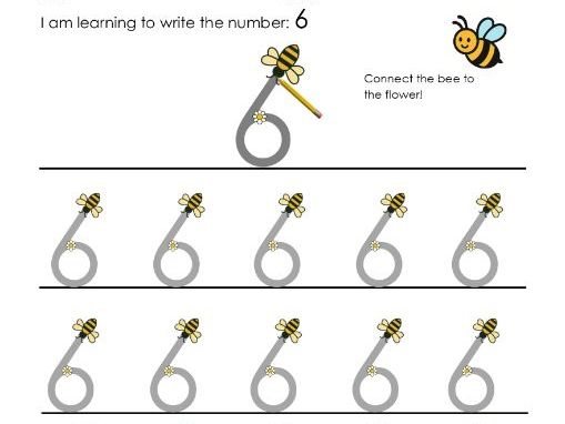 Number formation - EYFS - Number 6