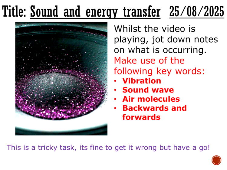 Sound and energy transfer - complete lesson (KS3)