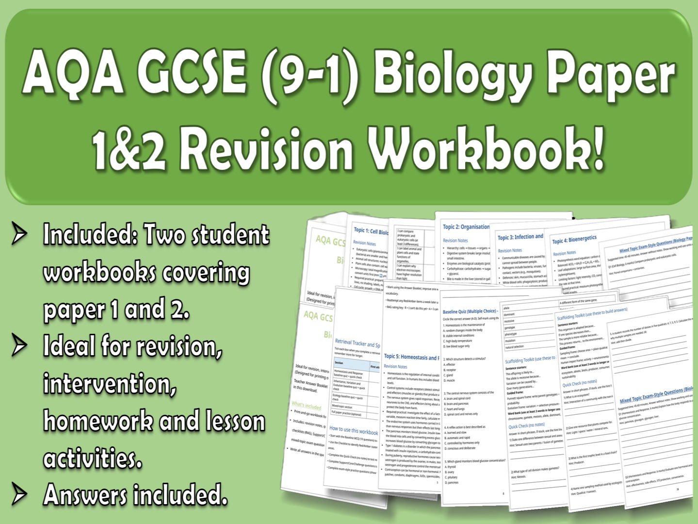 AQA GCSE Biology Paper 1&2 Revision Workbook