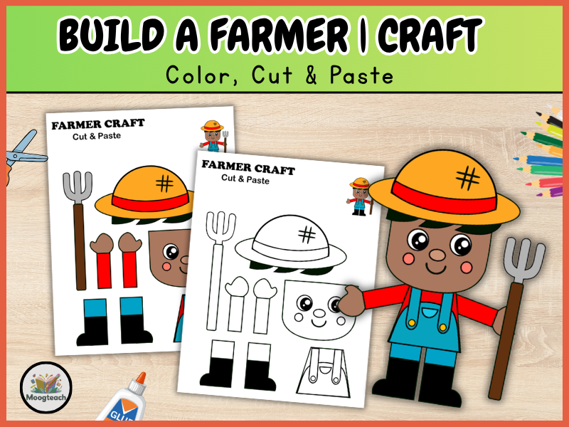 Farmer Paper Hat Craft | Community Helpers | Role Play | Cut and Paste | EYFS | KS1