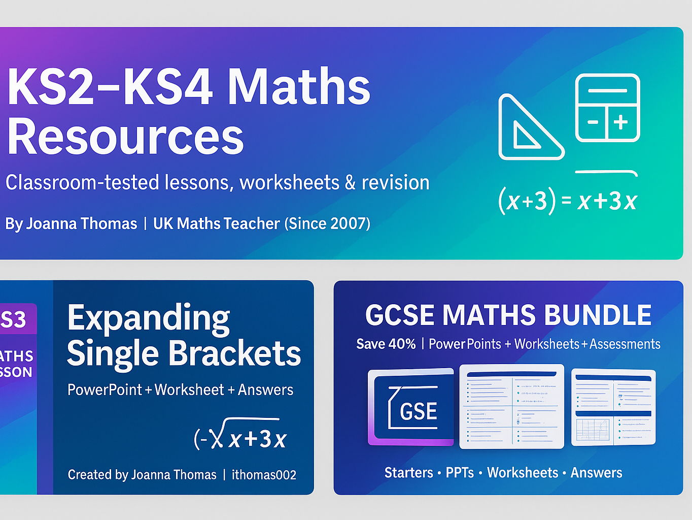 KS3 Maths Skills Booklets 1 & 2 – Complete Skills Pack (Bundle + PPTs)