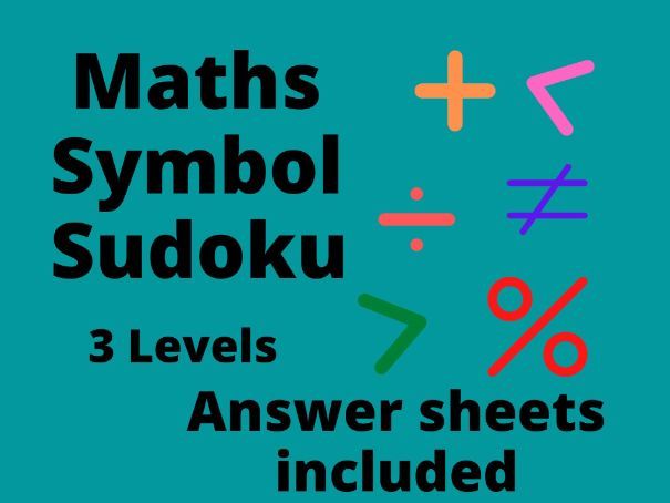 Maths Symbol Sudoko Game 3 Levels