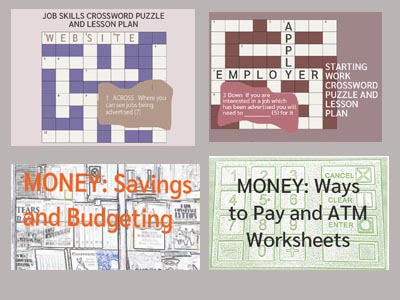 Job Skills Crossword Puzzles and Personal Finance Worksheets Bundle (UK)