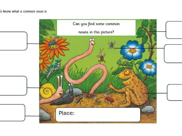 Year 1 - L.I: To know what a common noun is SUPERWORM