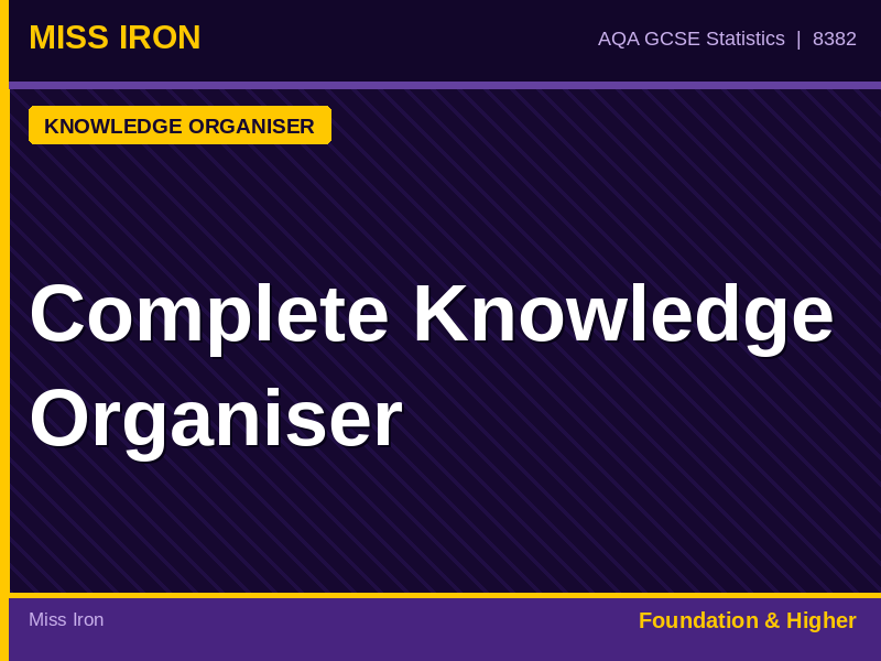 AQA GCSE Statistics Complete Knowledge Organiser All Topics 8382
