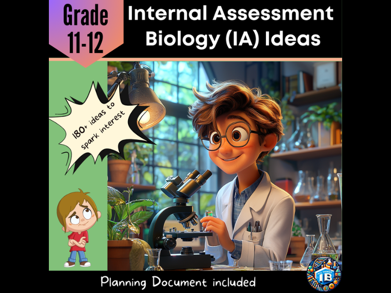 180 IB DP Biology Internal Assessment IA Ideas, Experiments 2026