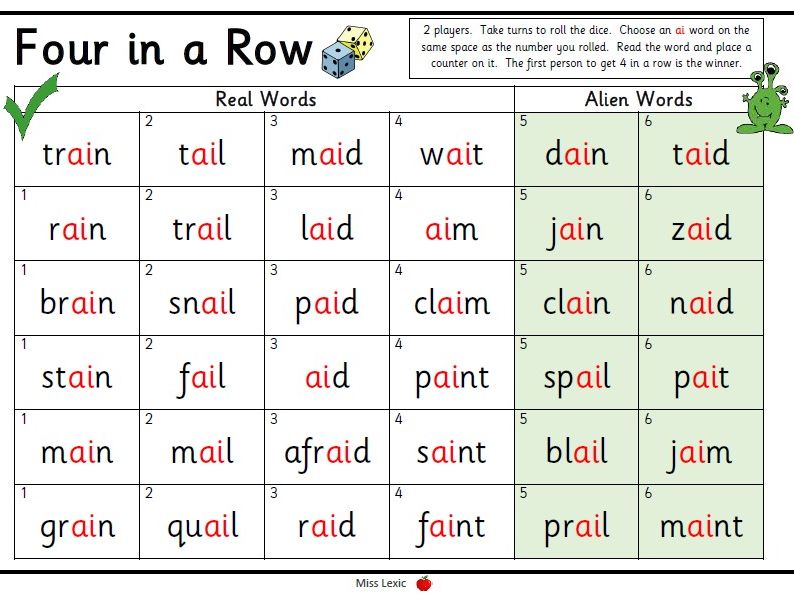 Phase 3 Phonics Game Long Vowel Four in a Row Teaching Resources