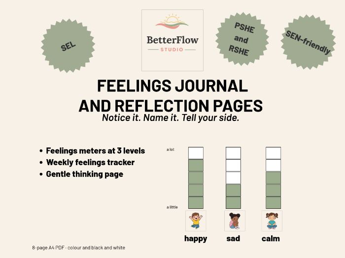 Feelings Journal and Reflection Pages: KS1
