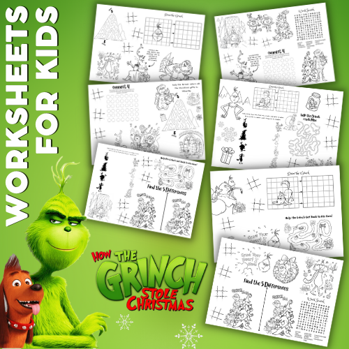 Printable The Grinch Activity Pack For Kids | Grinch Worksheet ...