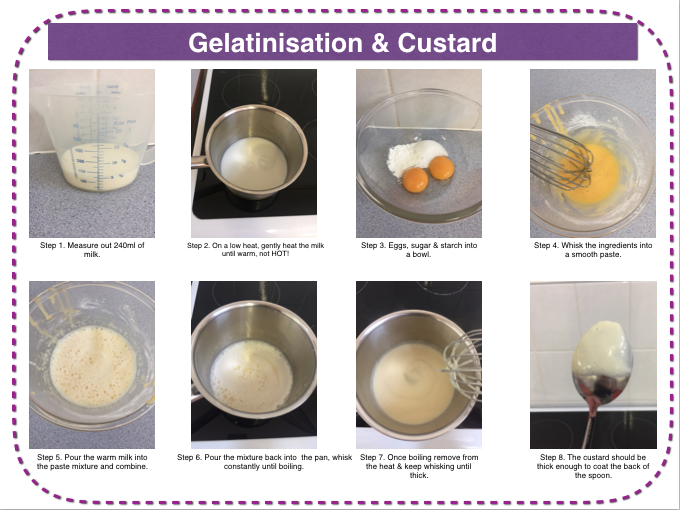 Starch gelatinisation - custard and trifle making practical lesson