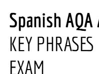 Spanish AQA A Level Idiomatic Phrases