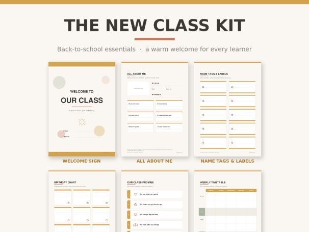 New Class Kit | Back to School Classroom Printables & First Week Activities (Printable PDF)