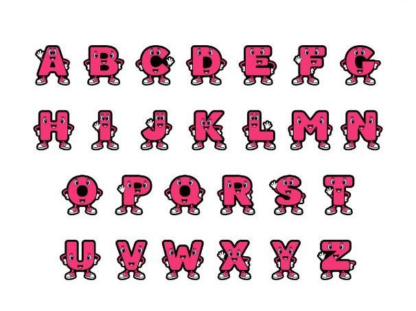 Pink Signature Character Display Lettering - Uppercase A–Z